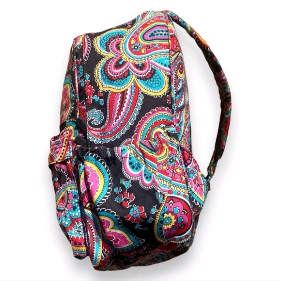 VERA BRADLEY Campus Backpack PETAL Paisley Black Pink Quilted Travel School - Picture 11 of 14